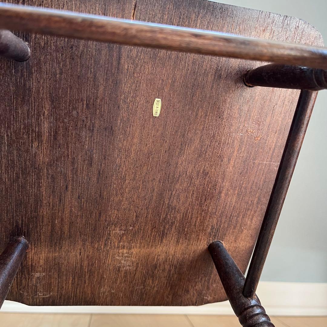 【木製ロッキングチェア】ドール　花柄　ブラウン