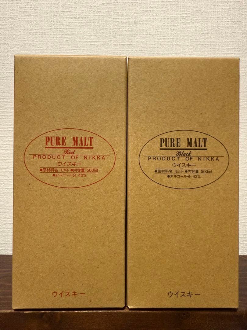 ニッカ宮城峡蒸溜所限定　ニッカピュアモルトブラック、レッドセット