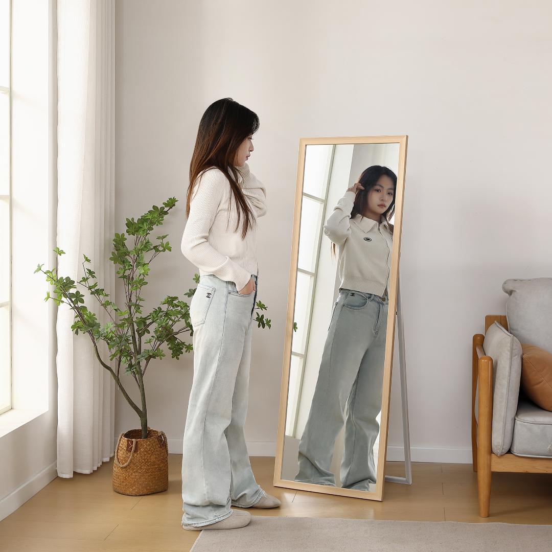 【50×150cm】 全身鏡 飛散防止加工 スタンド / 立掛け / 壁掛け