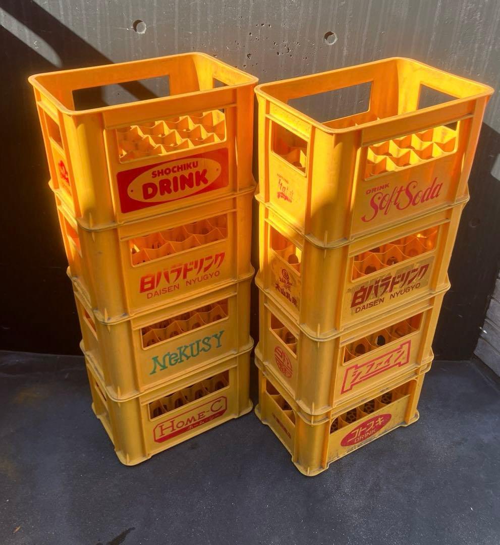 ジュース瓶ケース 8個　コンテナ　ケース　ボックス　ビールケース 昭和レトロ　①