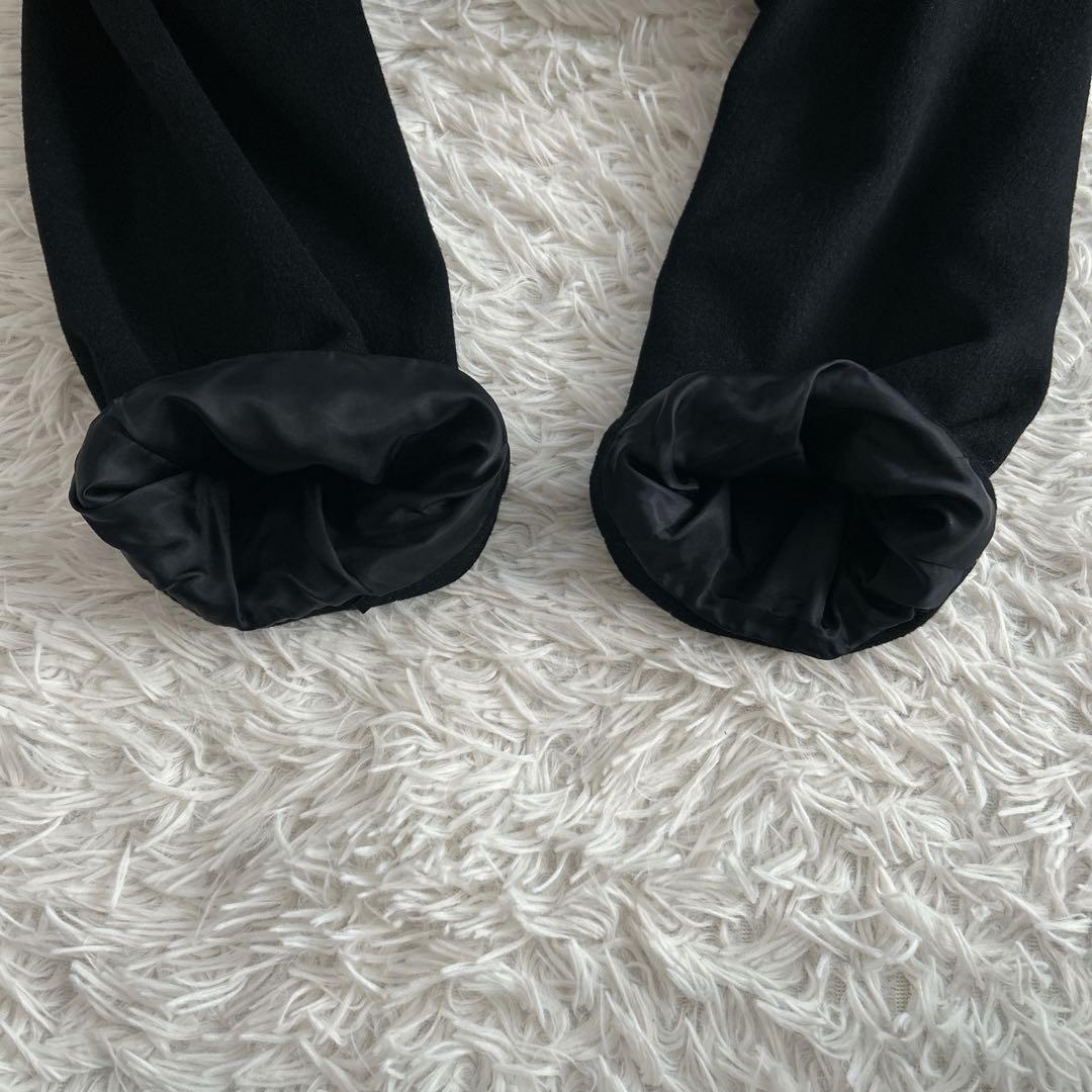 ヴィンテージ カシミヤ100% ロングダブルチェスターコートL 黒 112cm