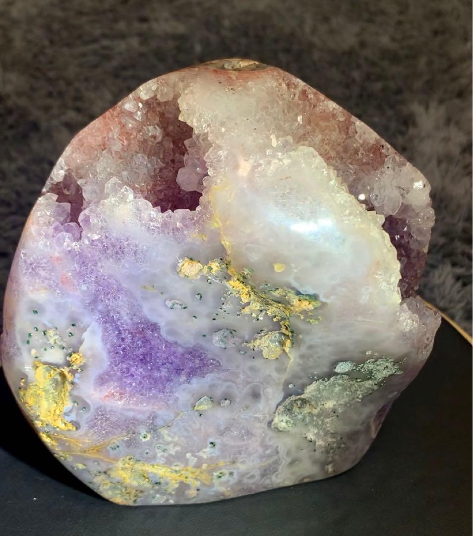 ピンクアメジスト　クラスター原石　1420グラム　置物