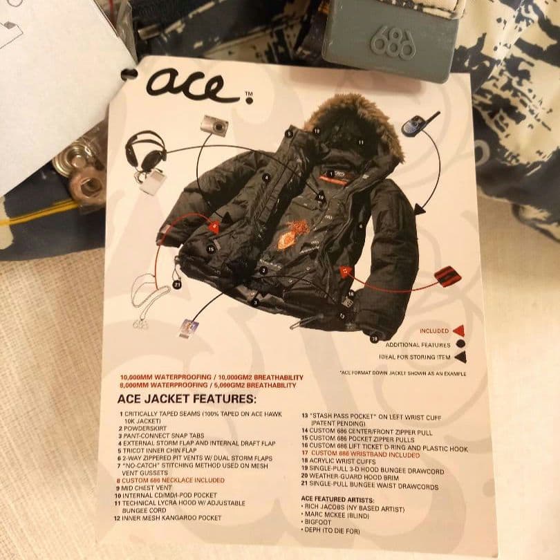 686 ACE KINGS スノーボードウェア Lサイズ　アクセ付き【新古】