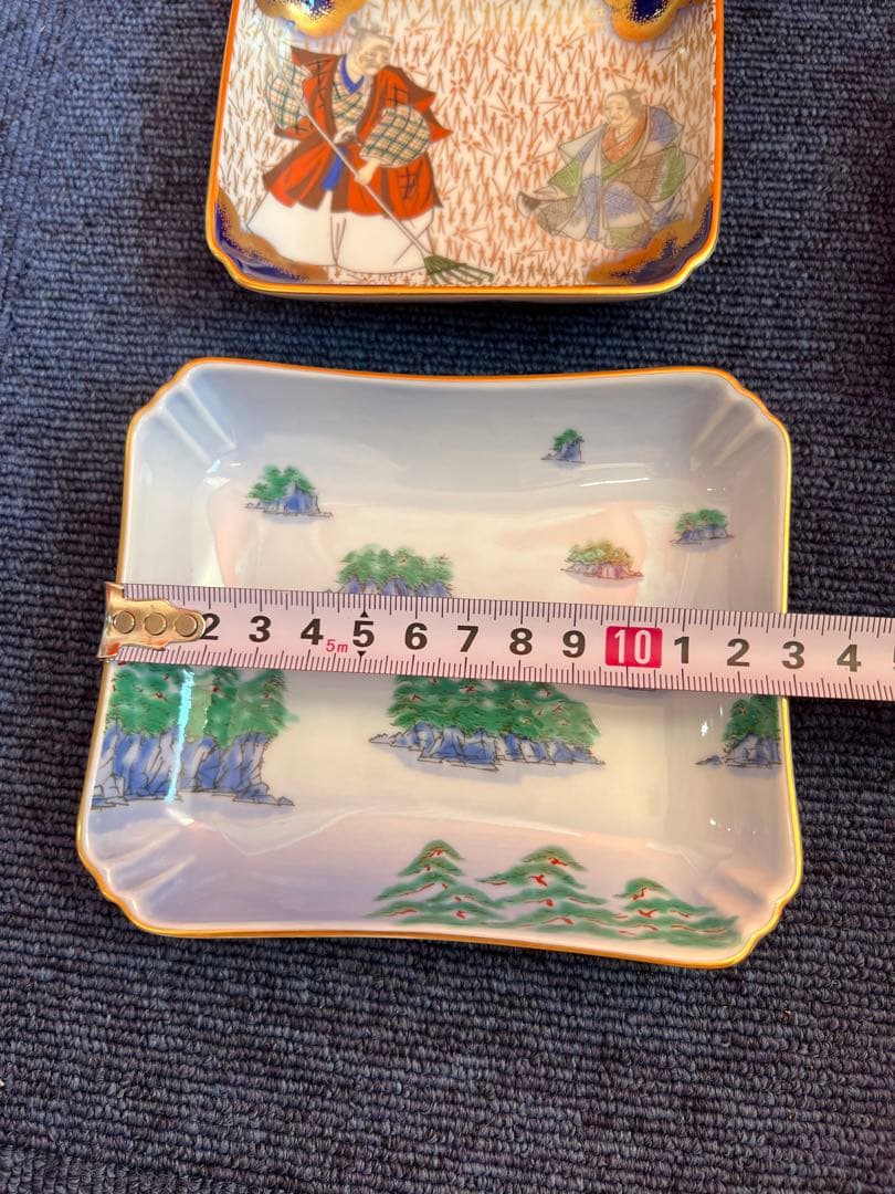 1252 深川製磁　絵皿　3客　金彩　未使用