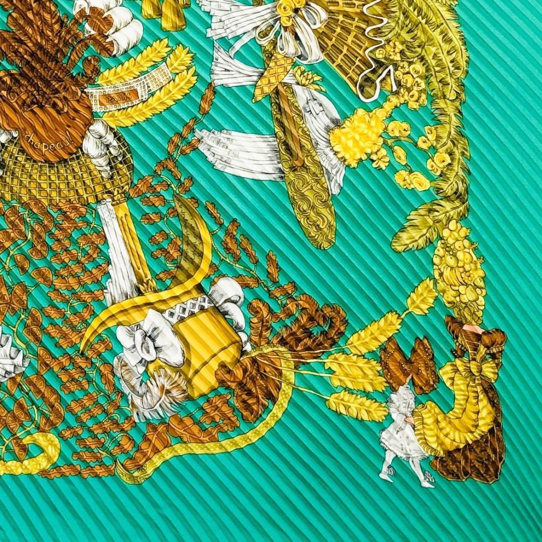 HERMES エルメス カレ プリセ 帽子 プリーツ スカーフ タグなし