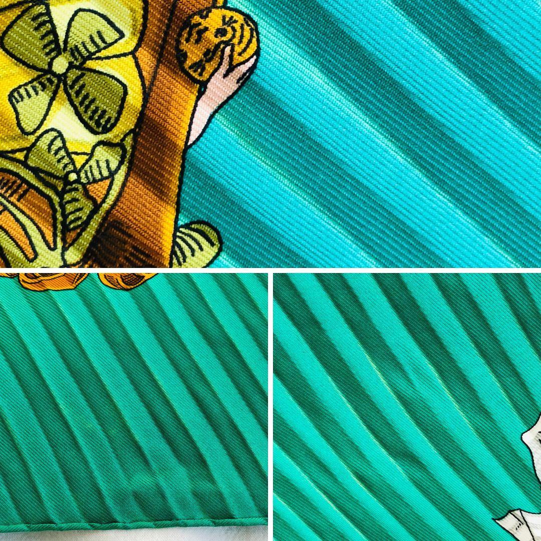 HERMES エルメス カレ プリセ 帽子 プリーツ スカーフ タグなし