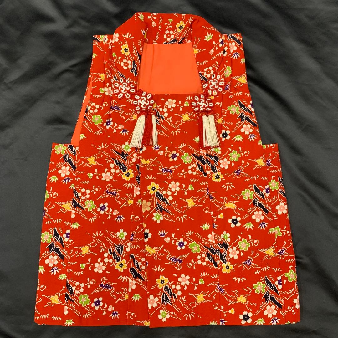 509agu8, 楽々衿□七五三 三歳 女の子 着物＆被布 総柄 花文様□状態良