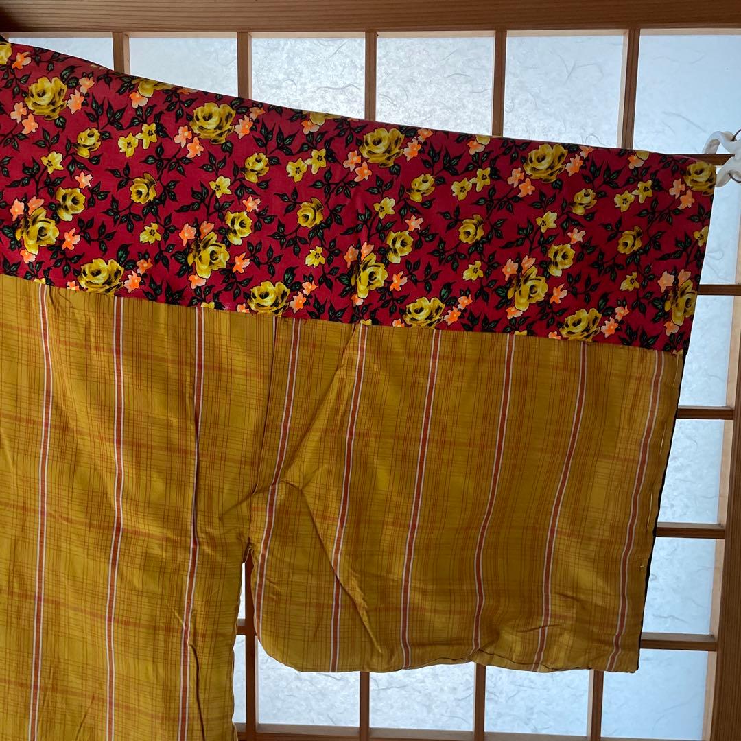 かいまき布団 和装寝具 手縫い 花柄 幾何学模様 【昭和レトロ】【アンティーク】