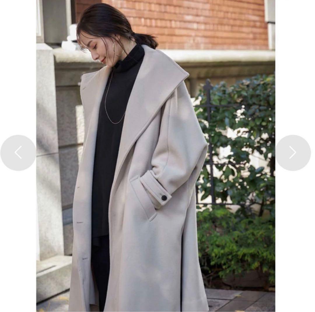 anuans Super140ファインウールポンチョスリットコート 2way