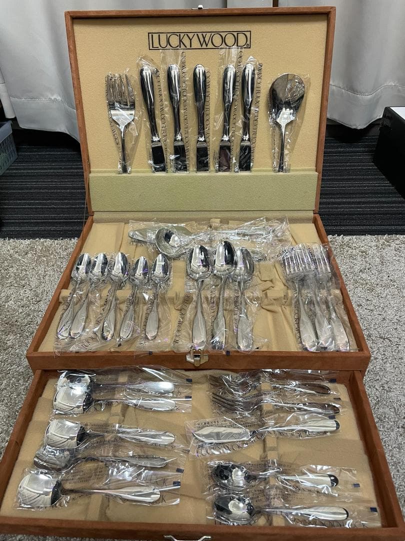 LUCKYWOOD カトラリーセット 木製ケース付き