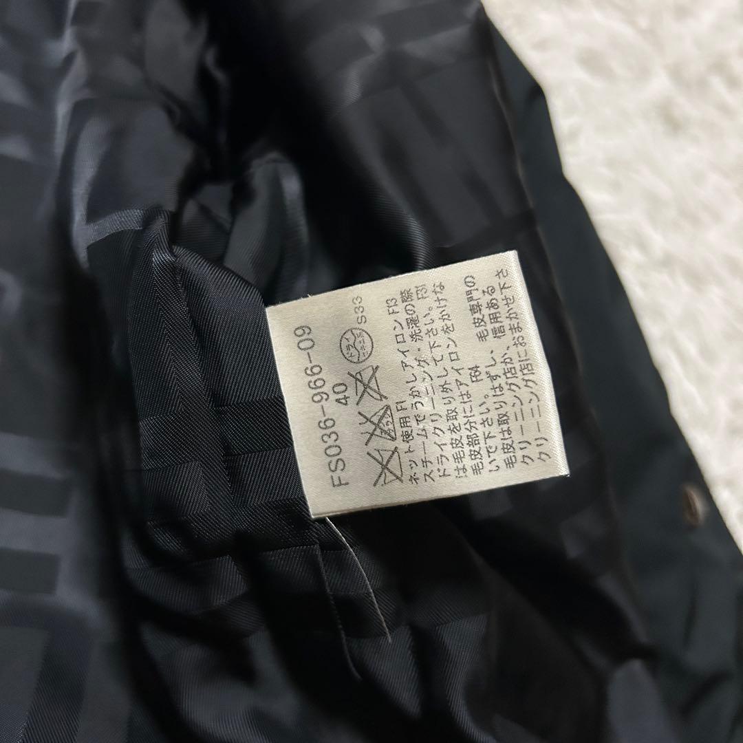 BURBERRY LONDON コート 40 ポリエステル 黒 シャドーチェック