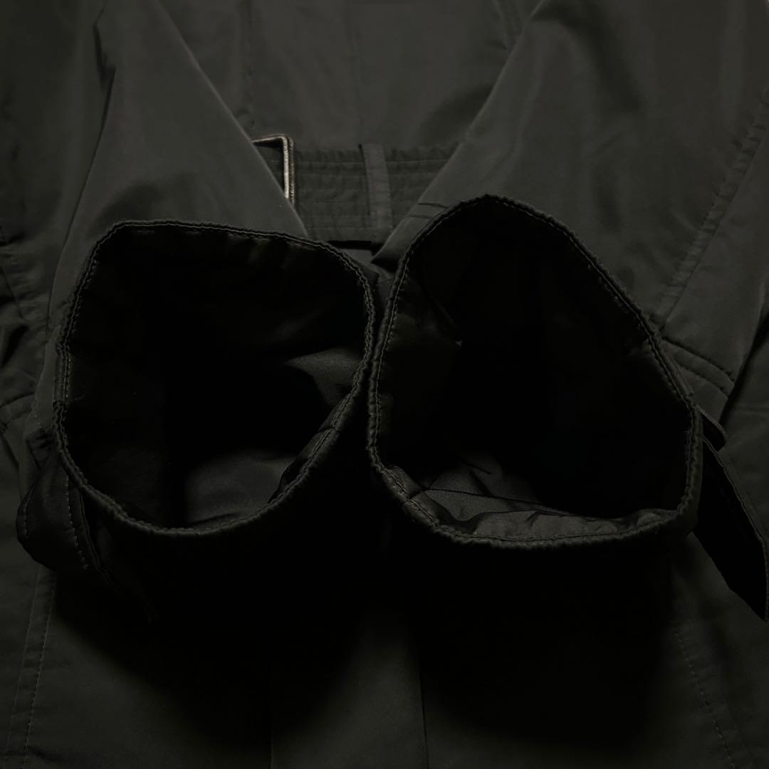 BURBERRY LONDON コート 40 ポリエステル 黒 シャドーチェック