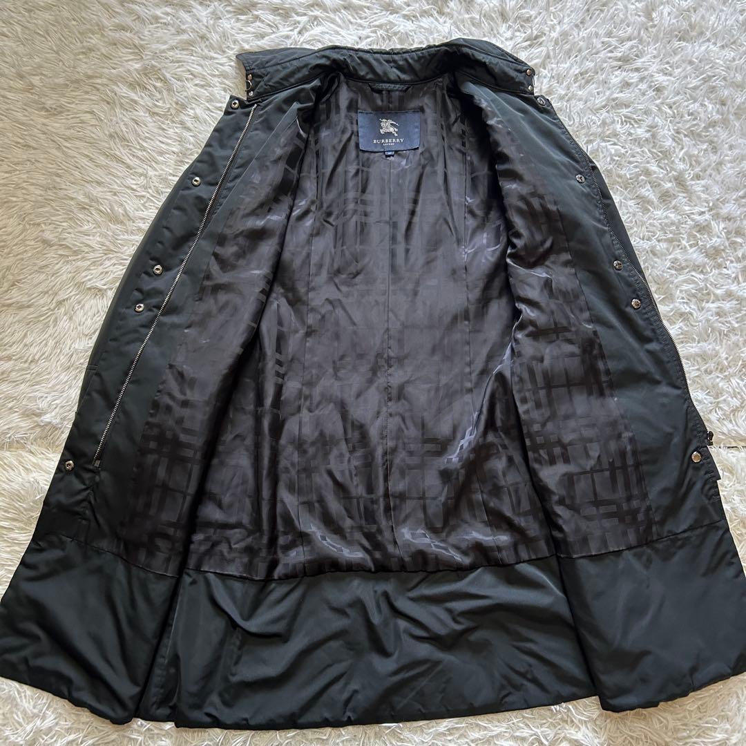 BURBERRY LONDON コート 40 ポリエステル 黒 シャドーチェック