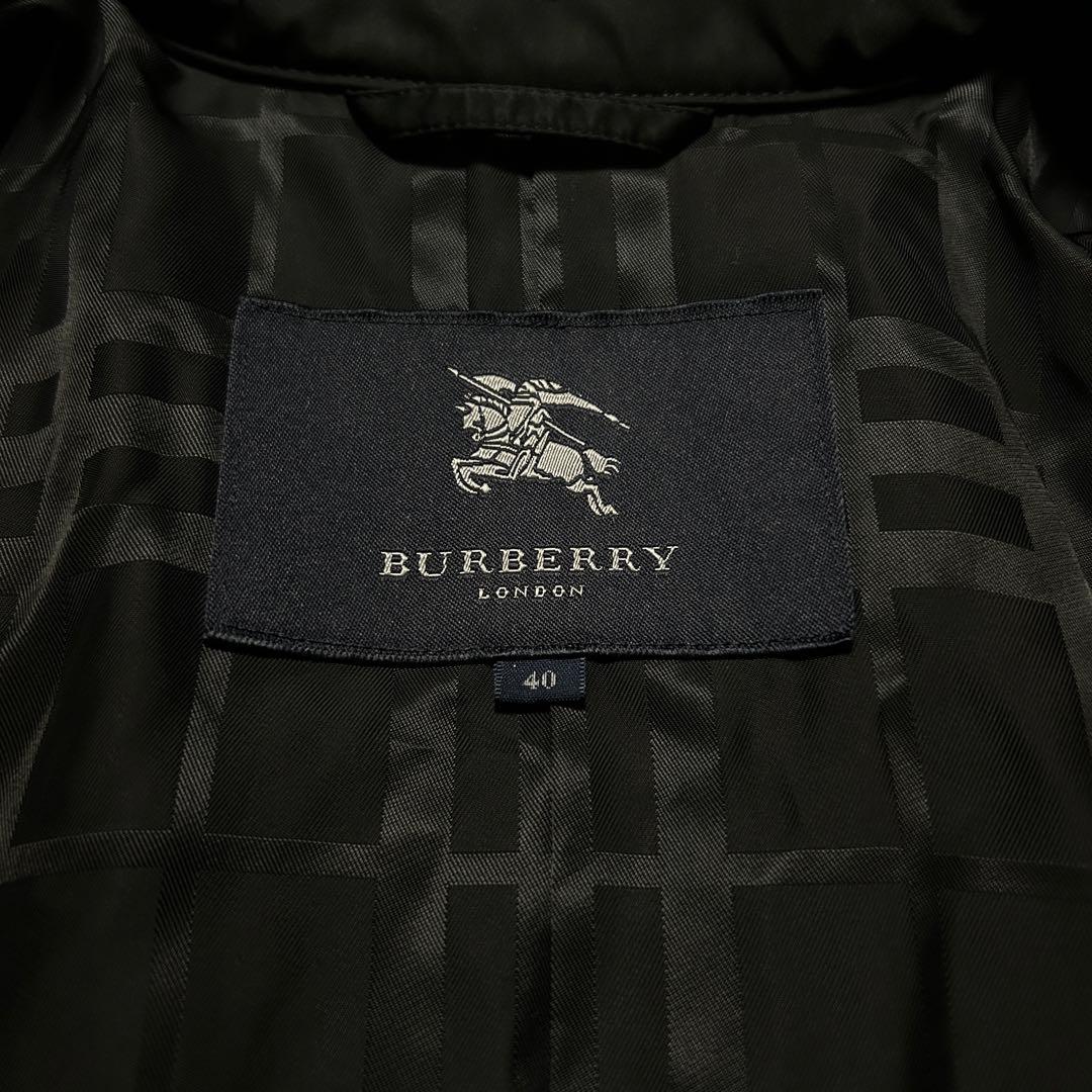 BURBERRY LONDON コート 40 ポリエステル 黒 シャドーチェック