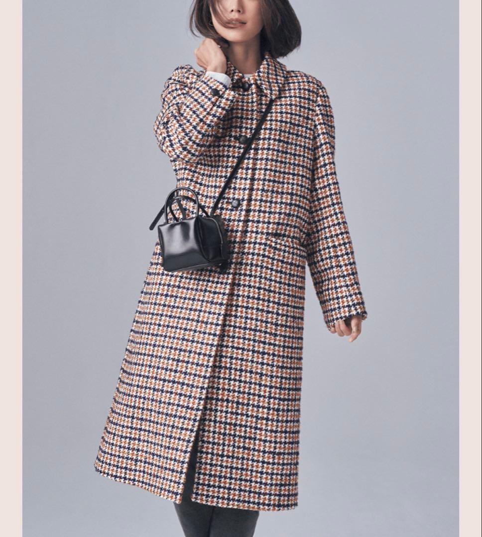 大きいサイズ♡希少♡23区♡ループヤーン チェック ツイード ロングコート