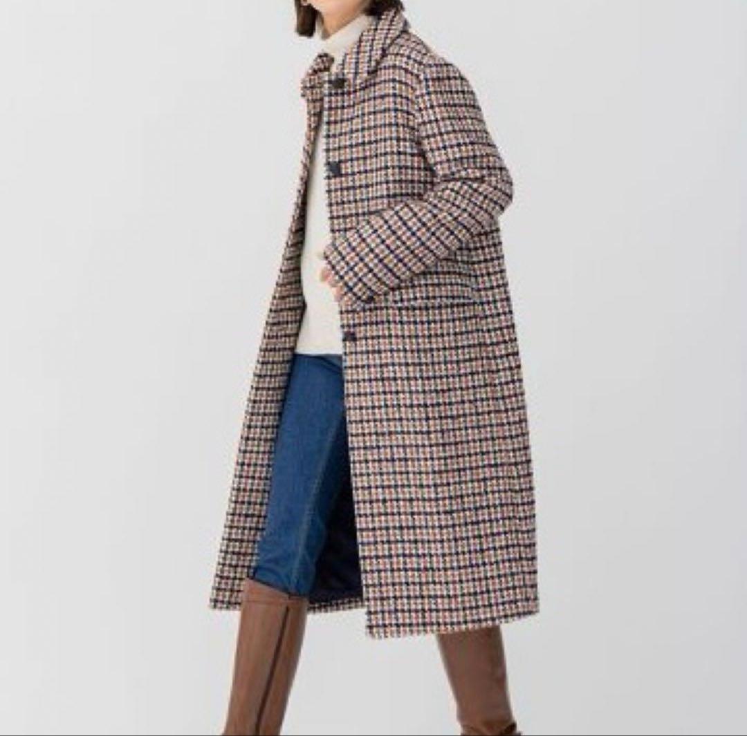 大きいサイズ♡希少♡23区♡ループヤーン チェック ツイード ロングコート