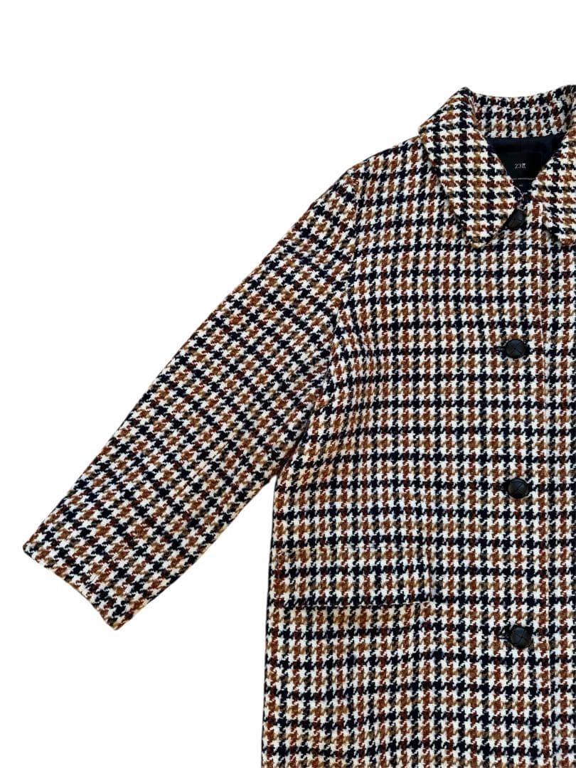 大きいサイズ♡希少♡23区♡ループヤーン チェック ツイード ロングコート