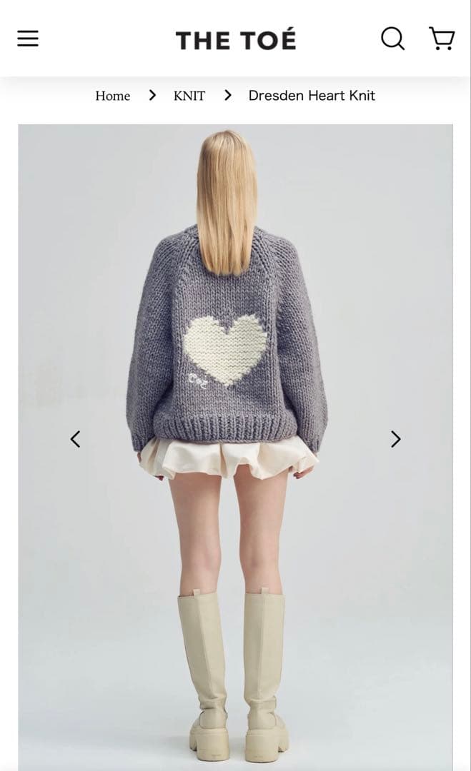 thetoe Dresden Heart Knit グレー