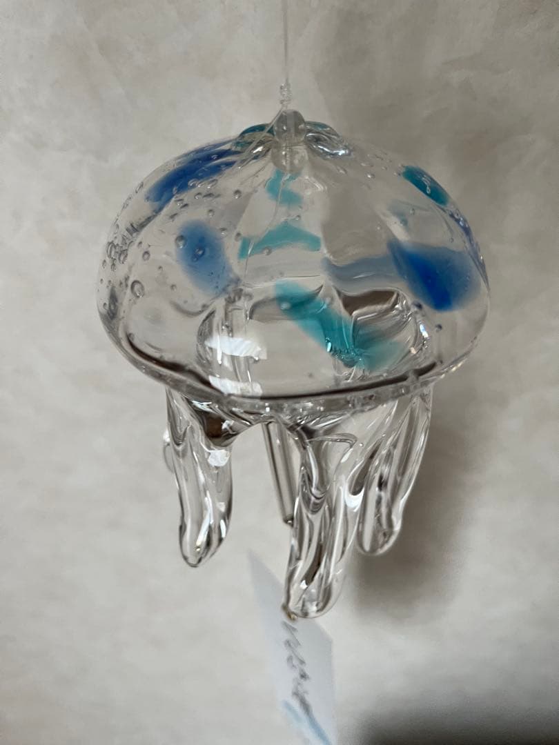 【新品】タクグラス TAKU GLASS 弥彦クラフト　クラゲ風鈴　クリアブルー