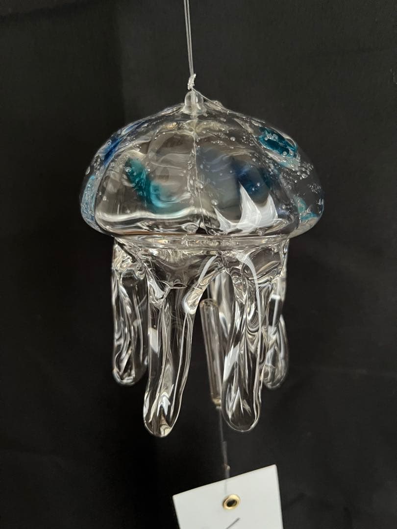 【新品】タクグラス TAKU GLASS 弥彦クラフト　クラゲ風鈴　クリアブルー