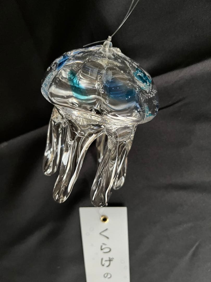 【新品】タクグラス TAKU GLASS 弥彦クラフト　クラゲ風鈴　クリアブルー
