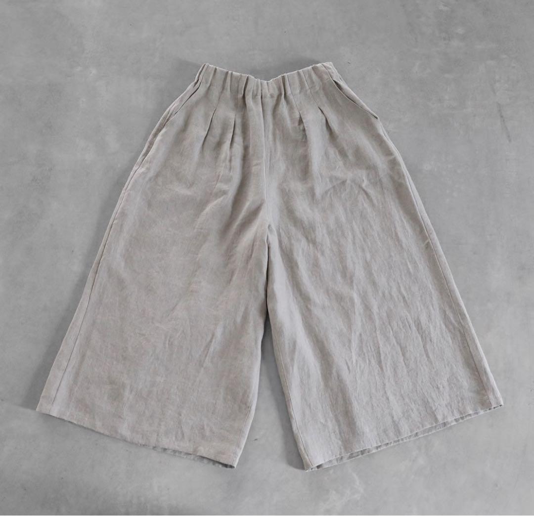 HUIS シャトルリネンスカートパンツ（きなり）　505 遠州織物
