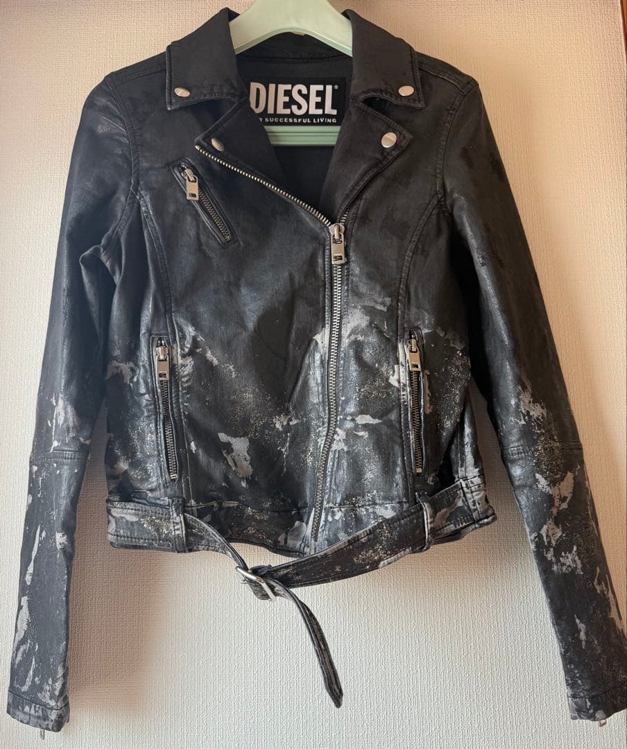 DIESEL ダメージ加工 ライダースジャケットXS