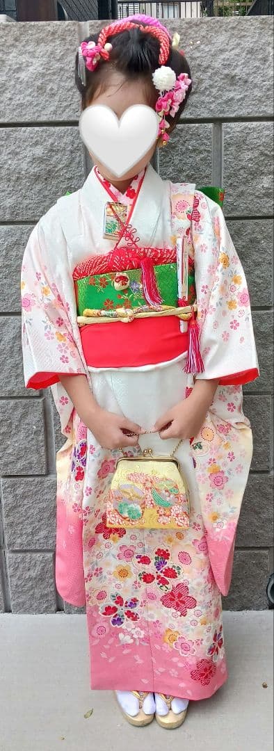 七五三(女の子) 七歳用着物 肌襦袢と肌着のセット