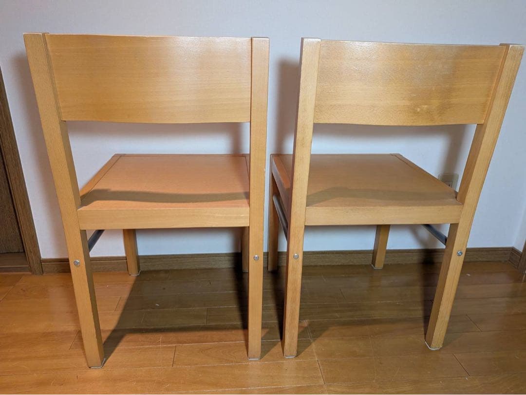 ■送料込■無印 ダイニングチェア ブナ材 木製イス 椅子 廃盤品 2脚セット