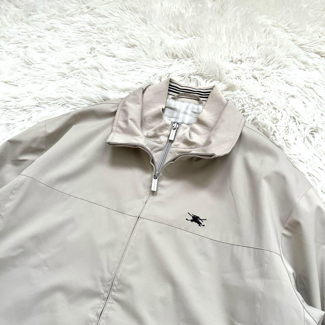【入手困難】バーバリー ジップジャケット　アイボリー ホース刺繍 ロゴボタン