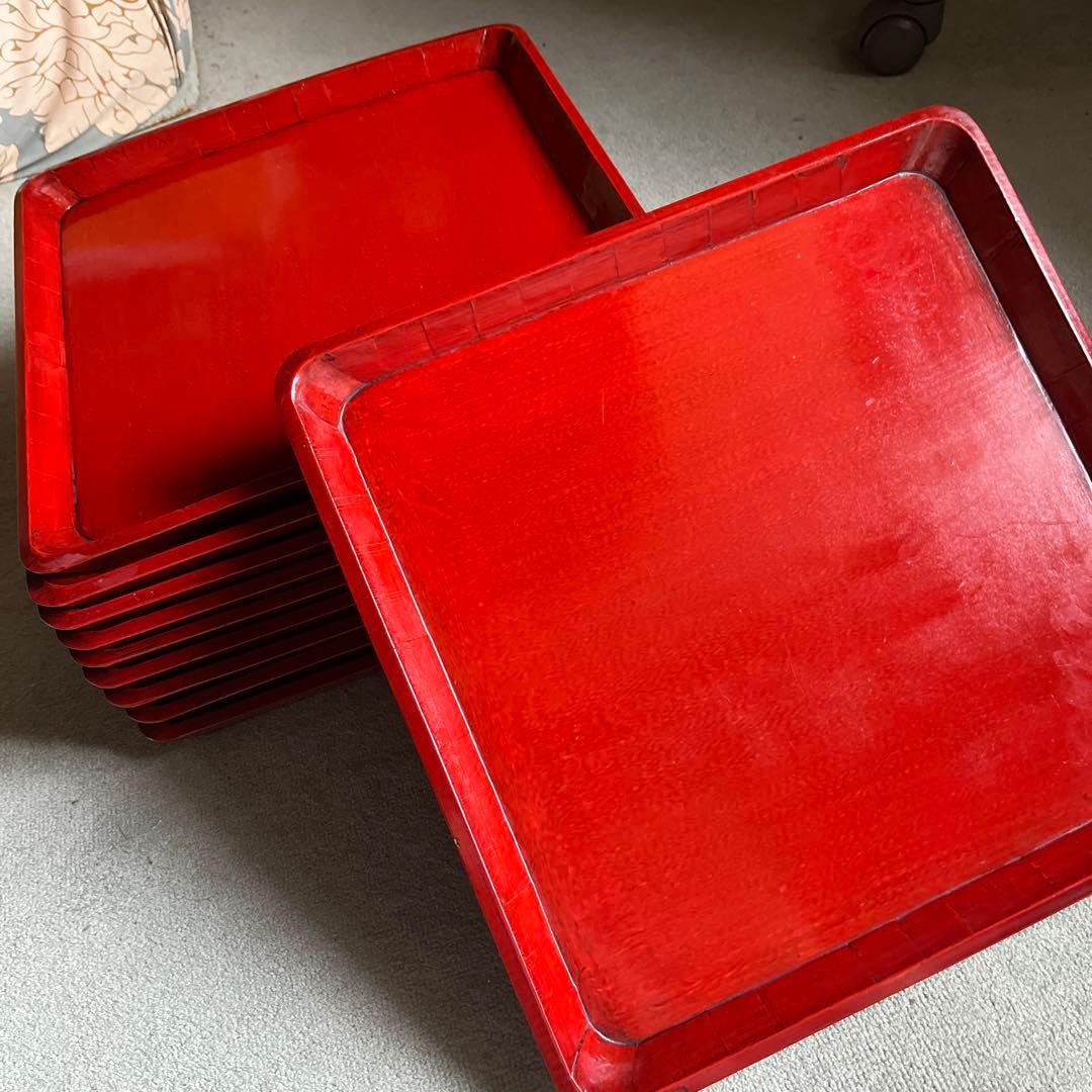 四方盆　お敷き　天然木　懐石盆　銘々盆10枚