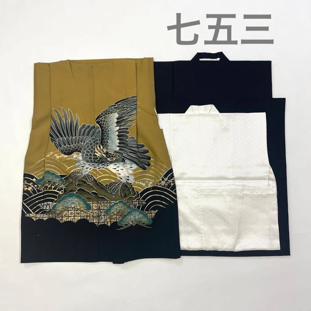 七五三 羽織セット 男の子 羽織 着物 長襦袢 半衿付き 5歳 No.117