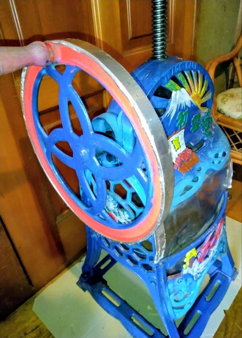 アンティーク昭和レトロ手動大型かき氷機初雪