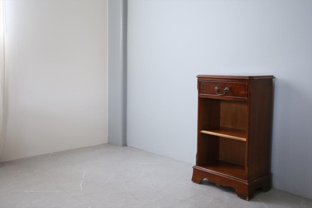 英国アンティーク木製ブックシェルフ/本棚/食器棚/飾り棚/収納ラック(91-65