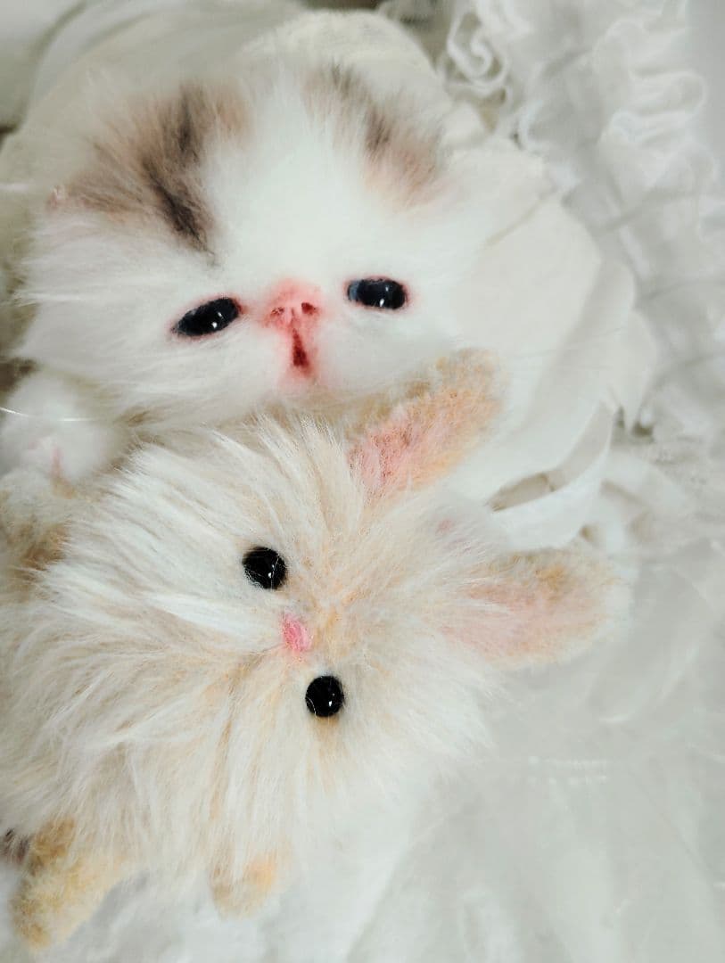 hana様御予約❤生後10日♡子猫ちゃんとうさちゃんのぬいぐるみ♡おむつ♡