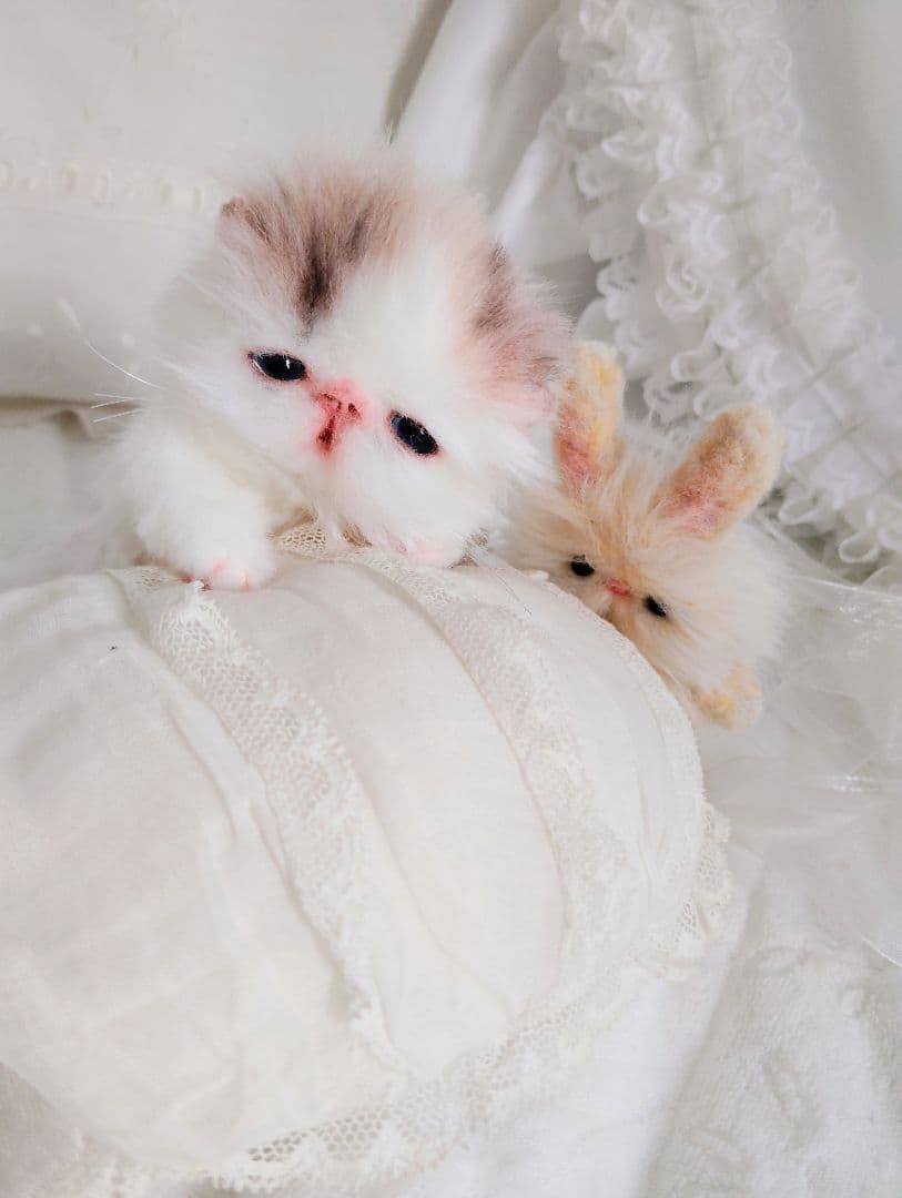 hana様御予約❤生後10日♡子猫ちゃんとうさちゃんのぬいぐるみ♡おむつ♡