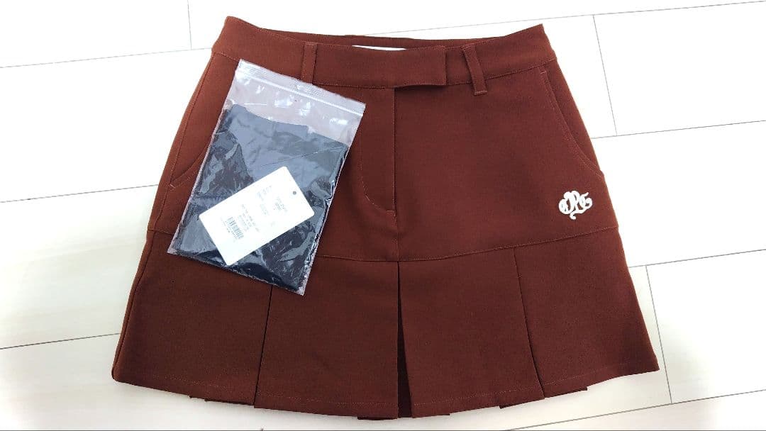 新品未使用 CPG GOLF プリーツ スカート Lサイズ ブラウン