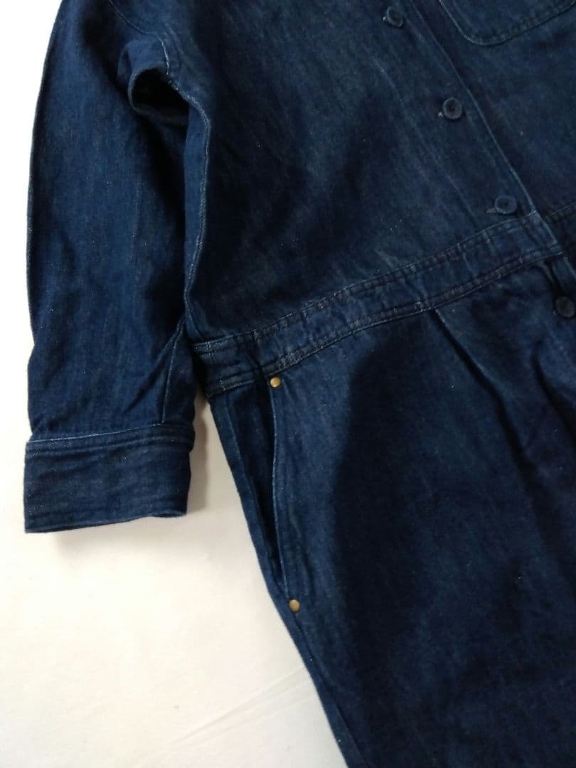 &yarn コットンリネン デニム ジャンプスーツ