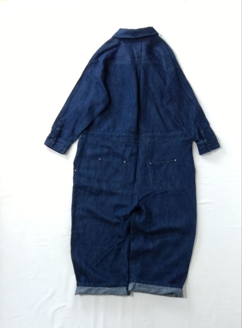 &yarn コットンリネン デニム ジャンプスーツ