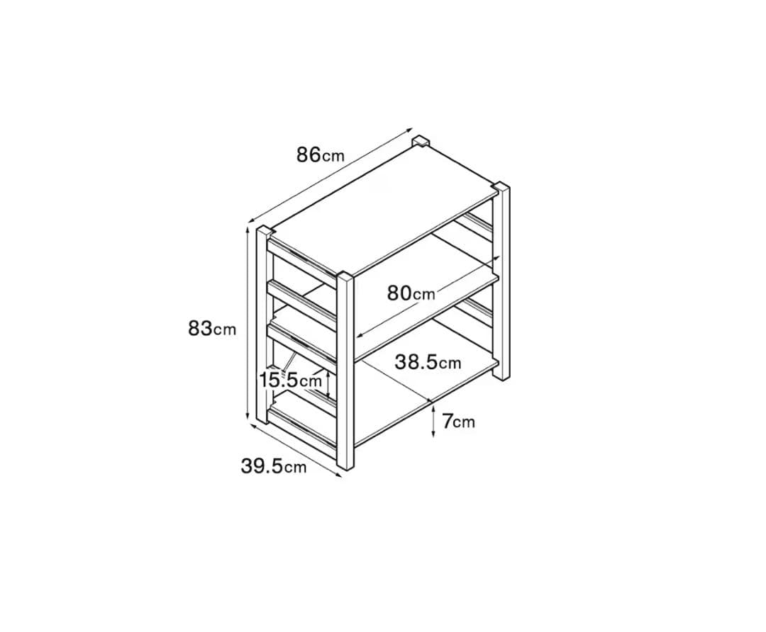 【ソラマメ】無印パイン材ユニットシェルフ 86cm幅・小