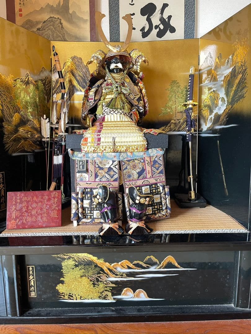 豪華 五月人形一式　兜飾り・弓太刀・屏風付き・武者人形・こどもの日