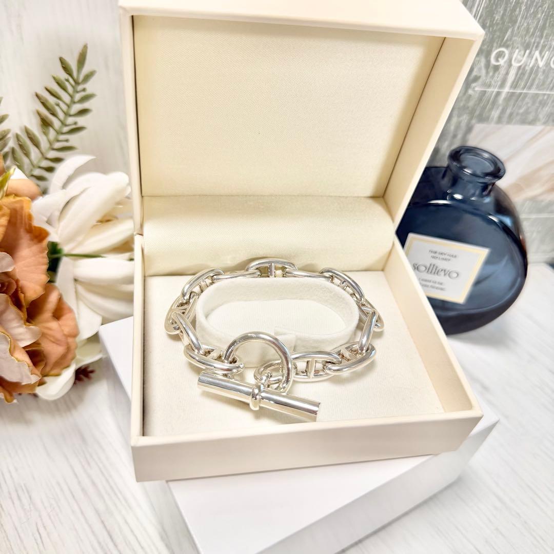 新品仕上済 エルメス シェーヌダンクル GM 12コマ ブレスレット 箱付き