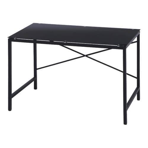 【新品・送料無料】ワークデスク ガラストップ 110×45cm ブラック