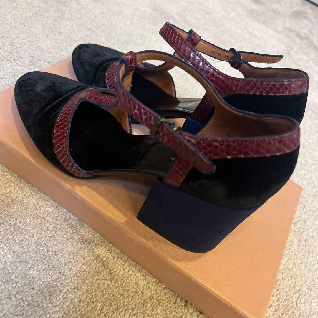 定価10万DRIES VAN NOTEN マルチカラー　ストラップパンプス