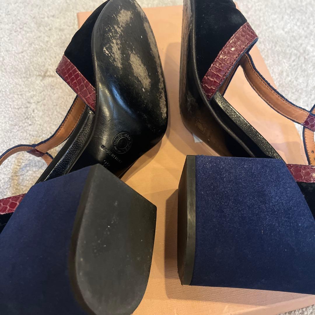 定価10万DRIES VAN NOTEN マルチカラー　ストラップパンプス