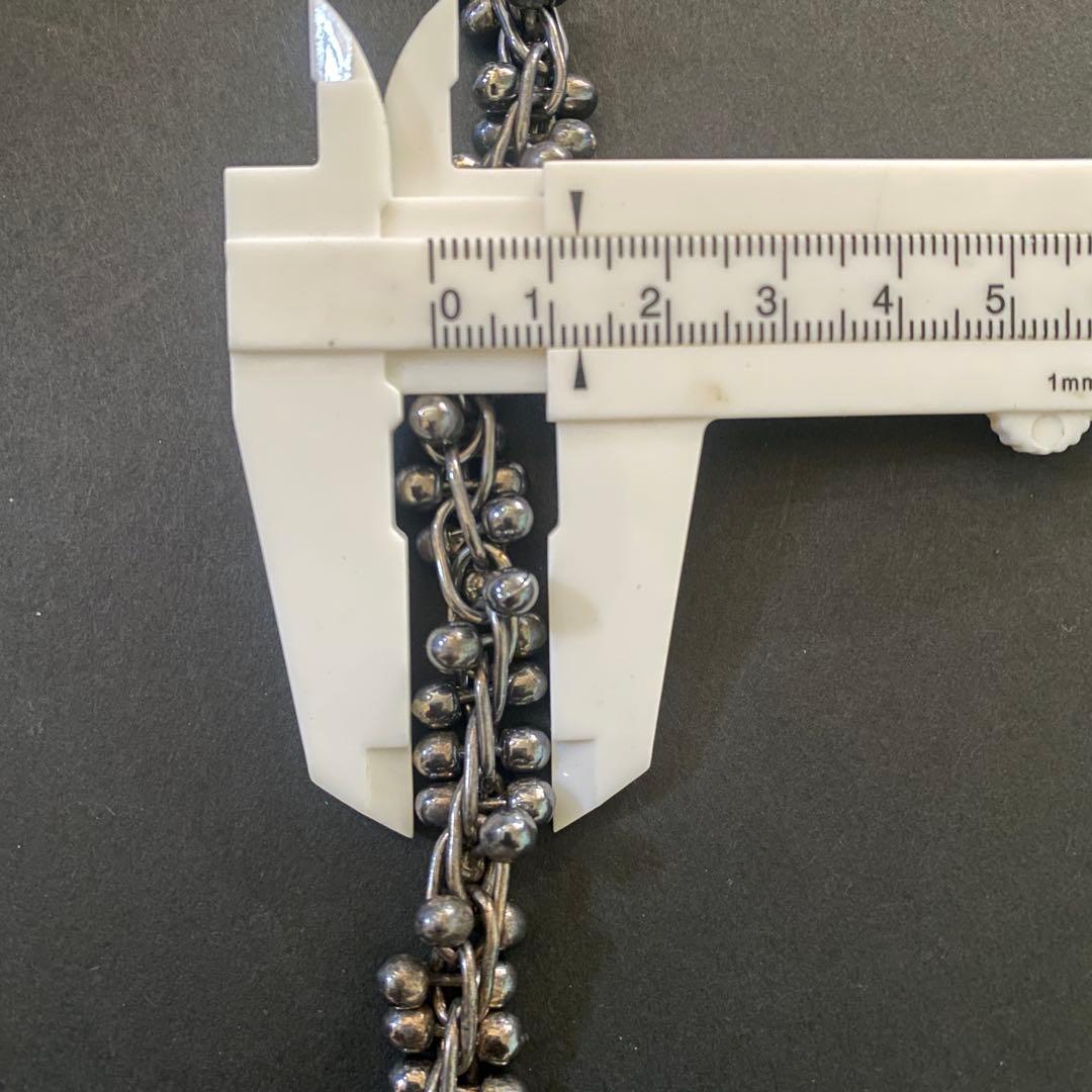 ヴィンテージ メキシコ シルバー パール DNA リンク ブレスレット いぶし銀