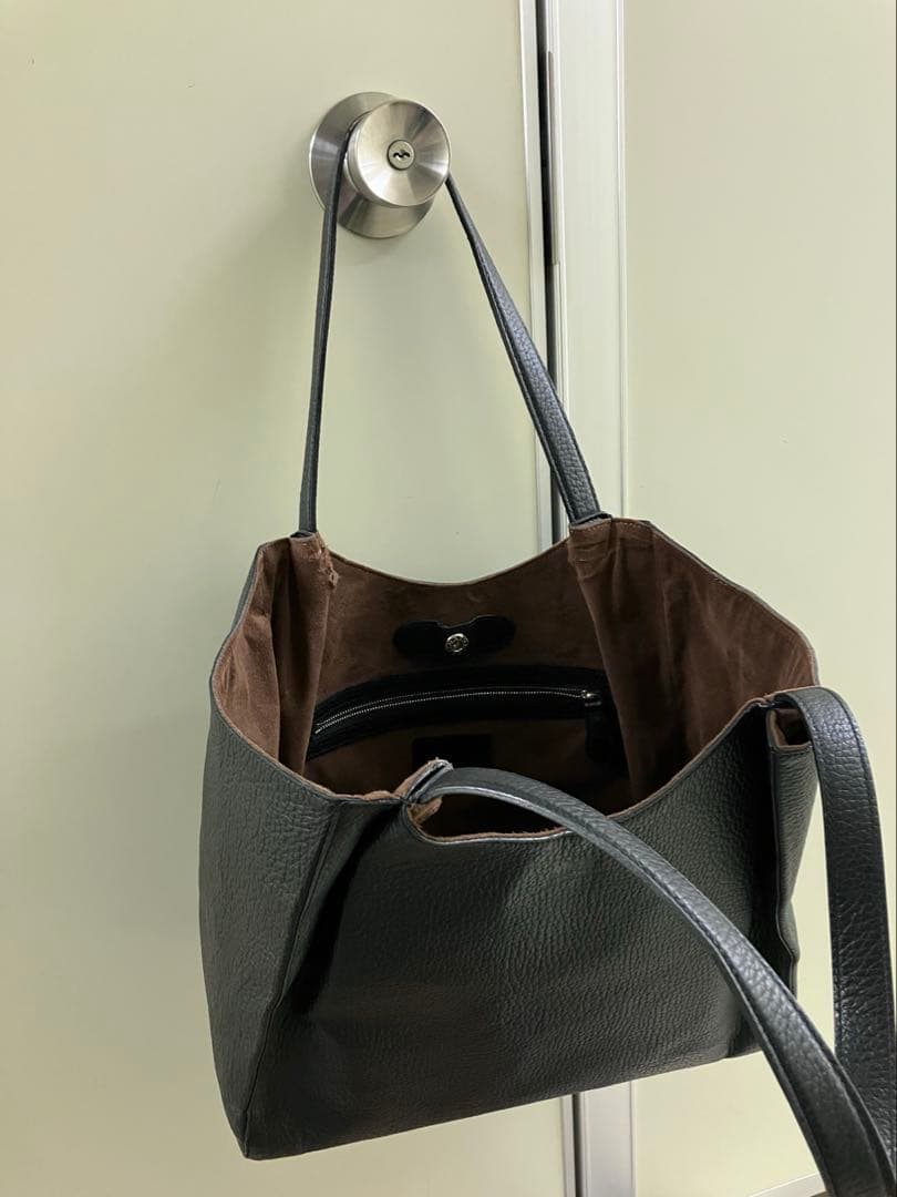 【THE WARMTHCRAFTS】BLACK シボ革 tote-BAG