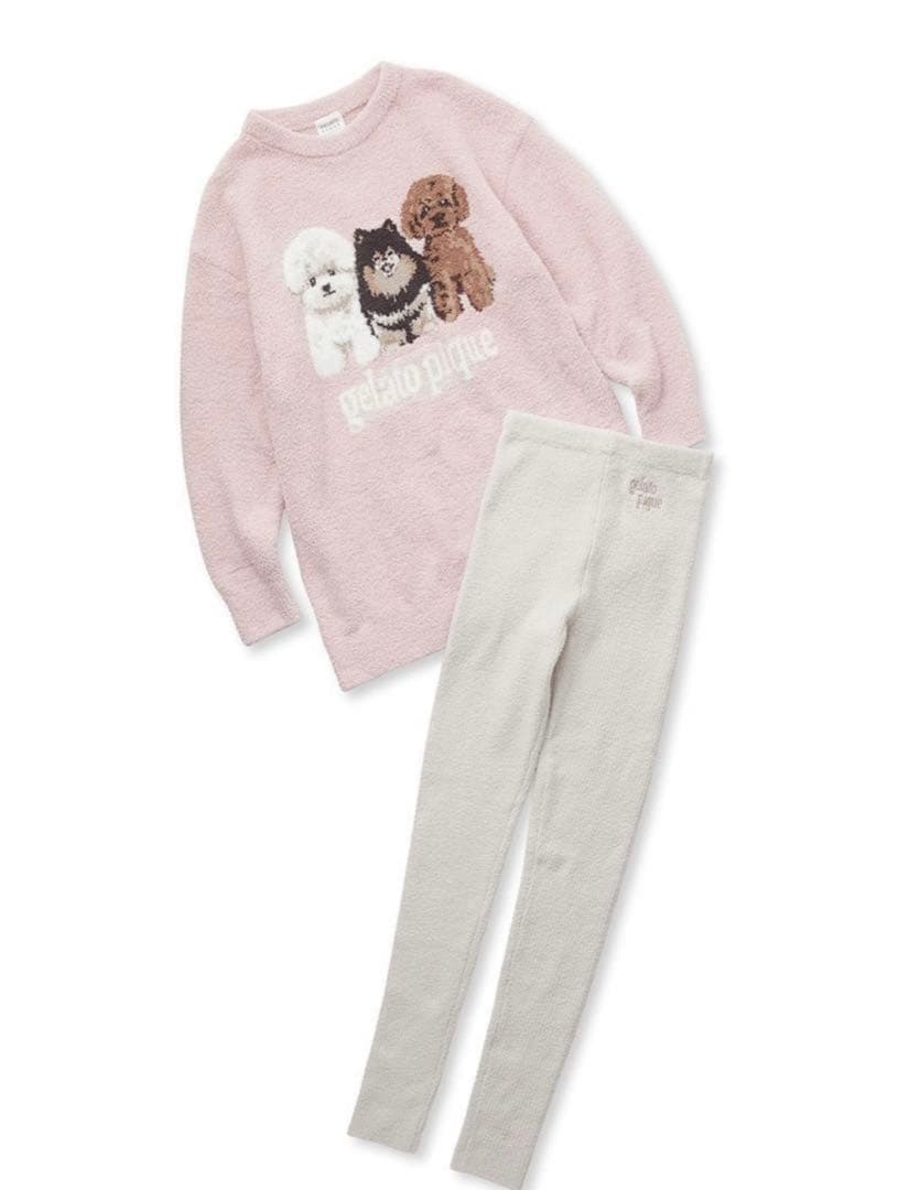 gelato pique 犬刺繍 ルームウェアセット　新品