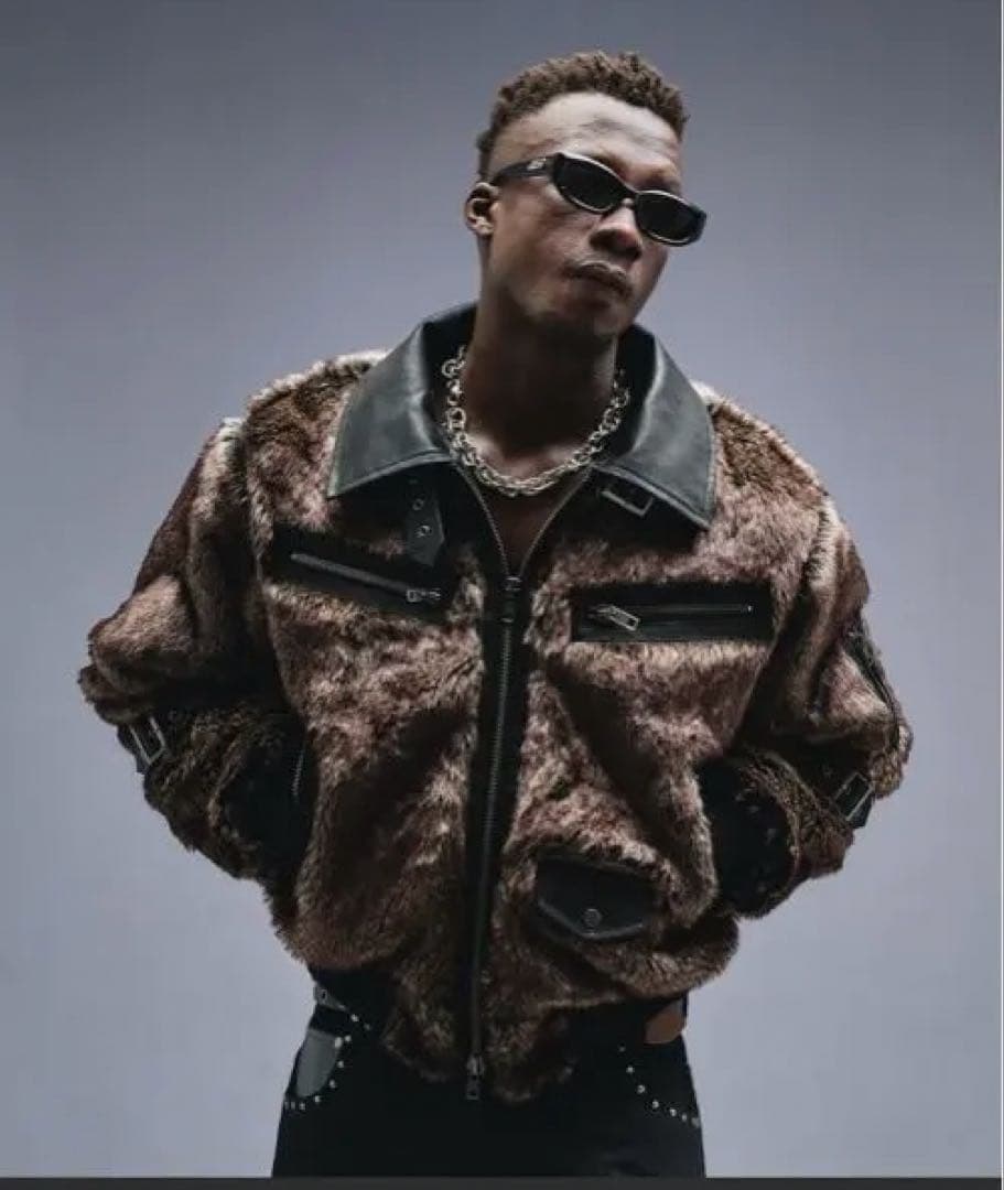 UNDERHUNK / スイッチデザインフェイクファーフライトジャケット