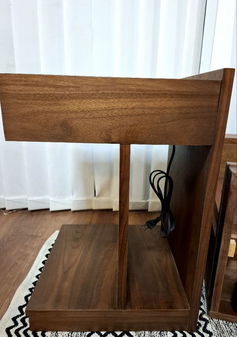 大塚家具☆サイド ナイトテーブル 収納☆隠れキャスター&コンセント オーク 2台